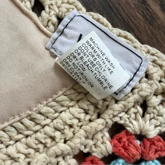 WoWo Crochet Knit Bralette Halter Granny Square Festival Tank Bra Large Top - Picture 7 of 8